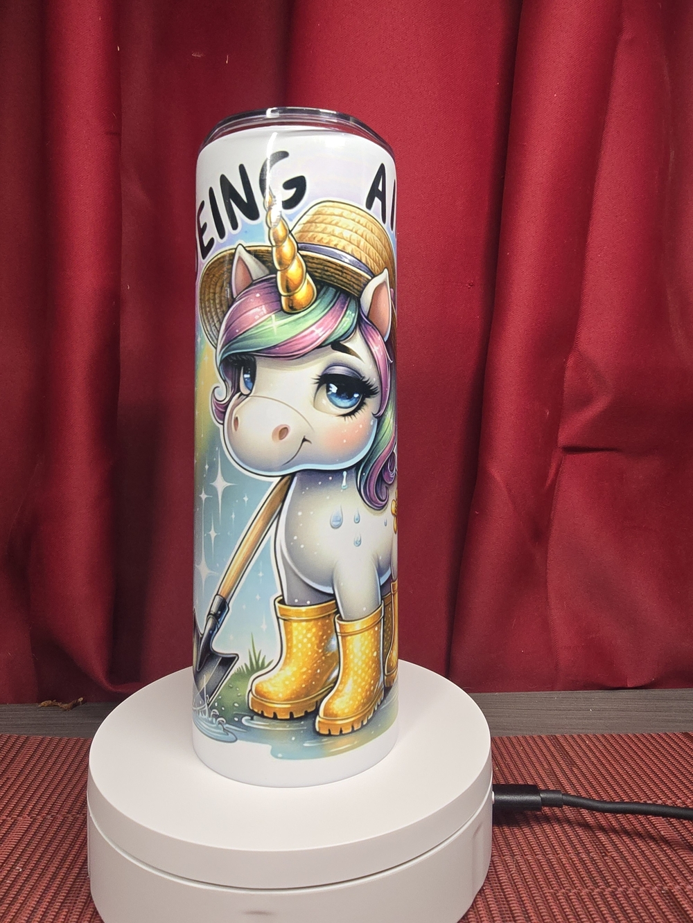 Funny Sarcasm Rainbow Unicorn Skinny Tumbler 20oz